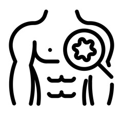 male breast cancer icon with line style