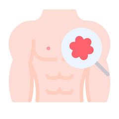 male breast cancer icon with flat style