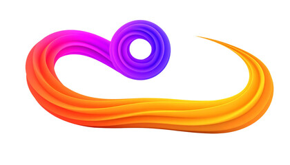 Fototapeta premium Floating Gradient Swirl Collection – isolated on transparent background