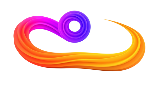 Floating Gradient Swirl Collection – isolated on transparent background