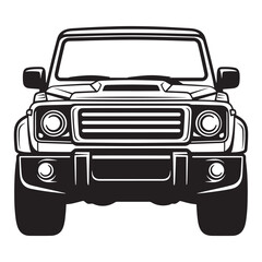 Naklejka premium Bold front view of a rugged off-road suv