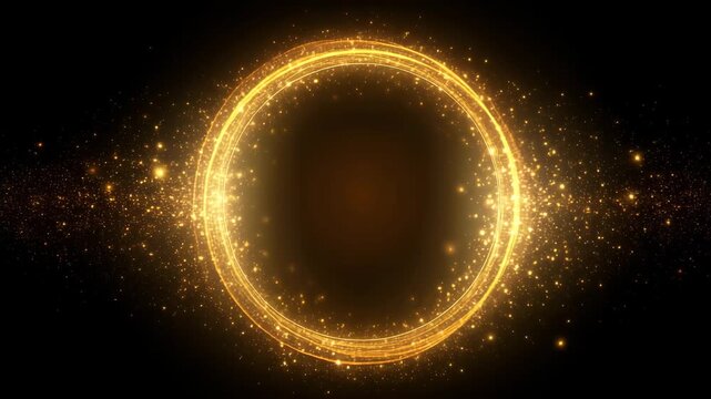 ラグジュアリーなゴールドのグリッターサークル（イベント、記念日、ビジネス・表彰、エンタメ、動画）