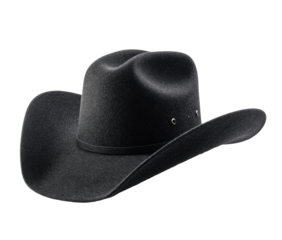 Dark gray cowboy hat, wide brim