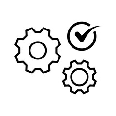 Operation management and business administration editable stroke outline icons set isolated on white background flat vector illustration