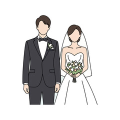 Tender Embrace of a Happy Wedding Couple