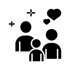 happy Family Icon silhouette vector illustration isolated flat style


