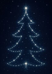 Sparkling tree on starry night.