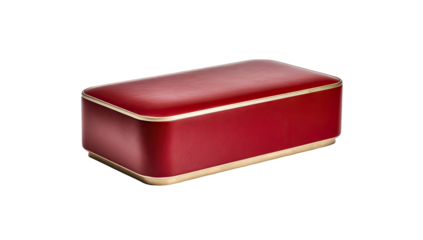 Red rectangular box with gold trim