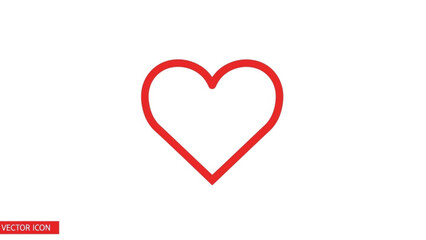 A simple and elegant red heart icon on a white background, perfect for representing love, romance, and positive emotions in various digital and print designs