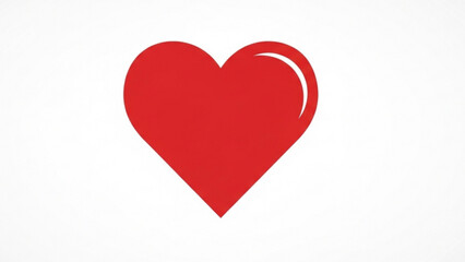 Simple Red Heart Icon, Symbolizing Love and Affection, Commonly Used in Romantic Designs and Valentine's Day Graphics