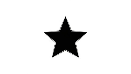 Simple black star illustration against a stark white background, perfect for graphic design projects and highlighting important elements
