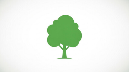 A simple and clean green tree icon representing nature, growth, and the environment, perfect for ecological themes and healthy living graphics