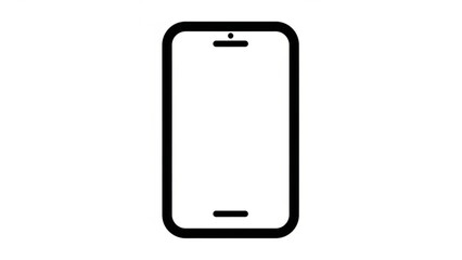 A minimalist line drawing of a generic mobile smartphone icon, representing communication, technology, and digital connectivity in a simple, clean design suitable for various applications