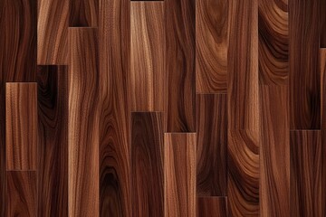 Fototapeta premium close-up of polished wooden floor panels with rich brown tones and natural wood grain patterns