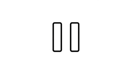 Minimalist pause symbol on a white background, representing a temporary stop or interruption, ideal for various digital applications and interface designs
