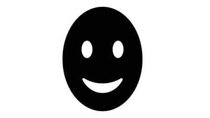 Fototapeta premium Simple Black Smiley Face Icon A minimalist graphic illustration of a cheerful, smiling face, perfect for positive emotions and happy themes