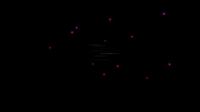 Scattered pink and purple dots on a black background, resembling stars or bokeh