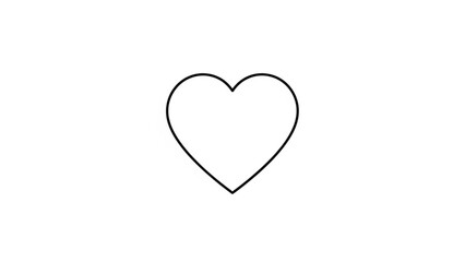 Simple outline of a heart shape, perfect for conveying themes of love, affection, and emotional connection in a minimalist design