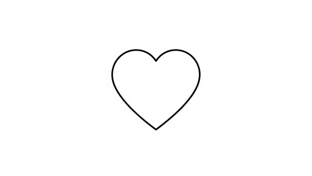 Simple outline of a heart shape, perfect for conveying themes of love, affection, and emotional connection in a minimalist design