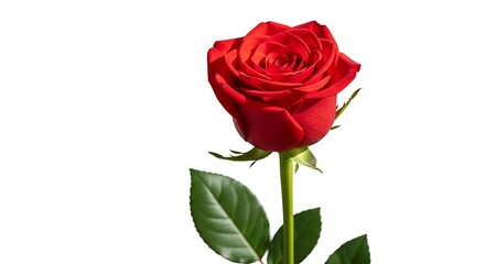 Obraz premium Illustration of beautiful red rose isolated on white background, a symbol of love