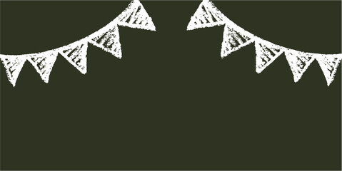 Chalk hand-drawn festive flag icon vector. Ideal for celebration, party, and decoration themes.