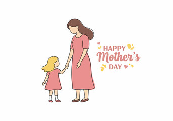 Happy Mother and Daughter Embracing with Flowers