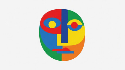Abstract colorful face illustration, vibrant geometric design, modern art portrait, artistic expression, digital artwork, creative graphic
