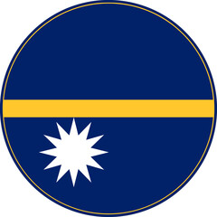 Fototapeta premium Nauru Circle Flag, Nauru Flag Icon