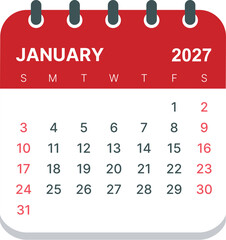 2027 calender-January