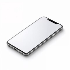 Modern smartphone with blank screen isolated on white background