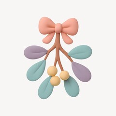 Pastel mistletoe with bow