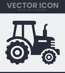 Simple tractor icon farm vehicle graphic symbol