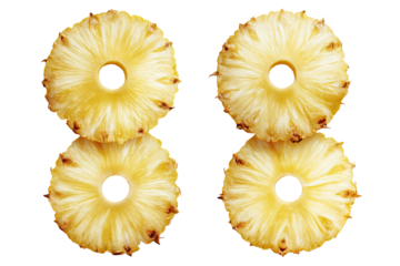 Two stacked pineapple rings forming the number 88