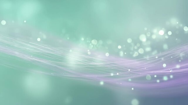 幻想的なパープルとミントグリーンの光の粒子 - 夢のようなボケとグラデーション背景の動画