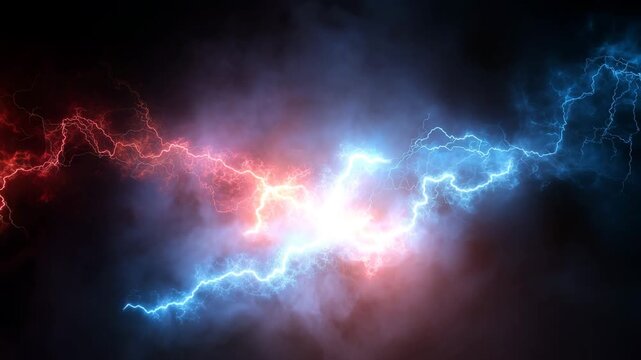 稲妻が走るダイナミックなエネルギー（エンターテイメント、ビジネス・競争・課題、音楽、デザイン、医学）