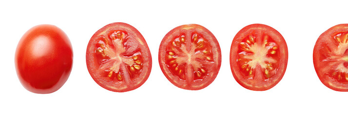 Whole and sliced tomatoes