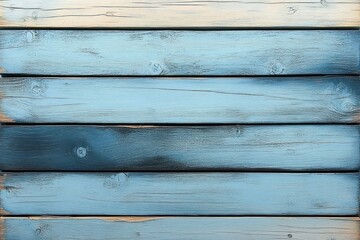 Obraz premium horizontal wooden planks with weathered blue paint and subtle wood grain texture creating a rustic aged appearance