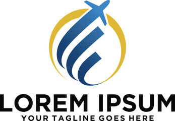 Travel Agency holiday letter E or F logo