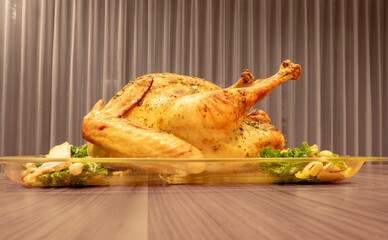 黄金に輝くローストターキー