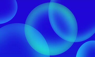 Abstract blue bubbles with soft light effects
