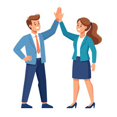Fototapeta premium Business Colleagues Celebrating Success with a High Five.