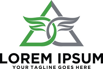 Triangle letter F Wings logo