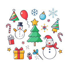 Festive christmas collection vector graphics set for holiday designs scalable and versatile