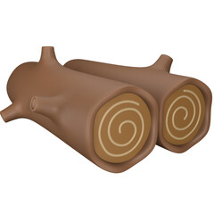 Driftwood log Soft 3D Illustration