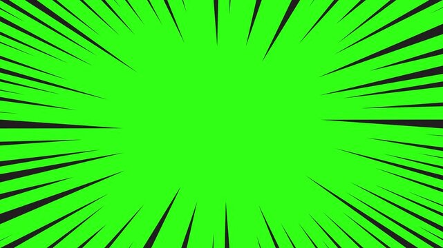 Radial speed or action lines anime comic Green screen, Set of 15 animated Comic speed lines loops,
Comic book background pop art strip radial animation, White anime speed lines seamless motion.