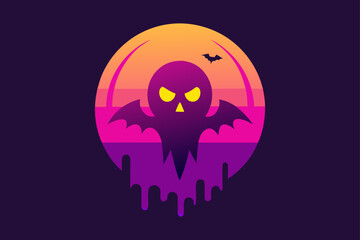 Halloween Neon Gradient Spooky Tone Blur