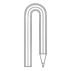 Outline for Coloring of Pencil School, Office and Art Supplies. Vector Illustration.