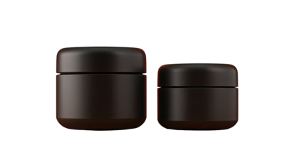Two dark brown, rounded, rectangular containers, one large, one small