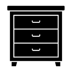 Simple three drawer nightstand silhouette