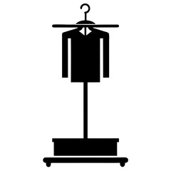 Mannequin with suit displayed on hanger silhouette